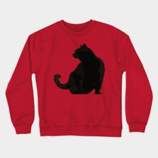 Black Cat Elegant Profile Minimalist Silhouette Crewneck Sweatshirt
